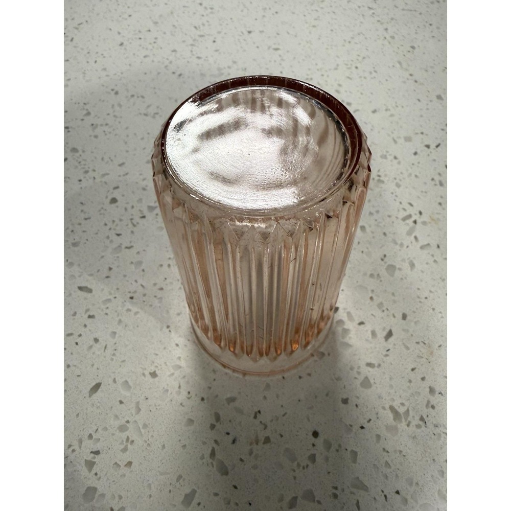 Anchor Hocking Old Colony Laced Edge Pink 4 1/4" Flat Tumbler Depression Glass - Picture 4 of 4